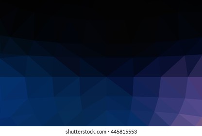 Dark blue polygonal illustration, which consist of triangles. Triangular design for your business. Creative geometric background in Origami style with gradient.