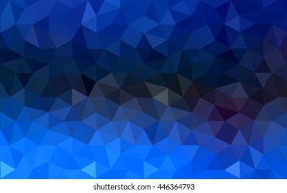 Dark blue polygonal illustration, which consist of triangles. Geometric background in Origami style with gradient. Triangular design for your business.