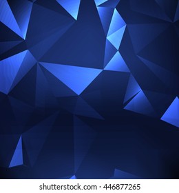 Dark blue polygonal illustration, which consist of triangles. Triangular design for your business.