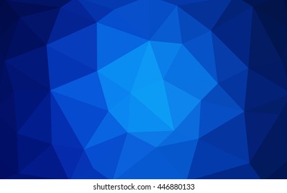 Dark blue polygonal illustration, which consist of triangles. Triangular design for your business. Creative geometric background in Origami style with gradient.