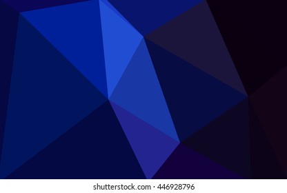 Dark blue polygonal illustration, which consist of triangles. Geometric background in Origami style with gradient. Triangular design for your business.