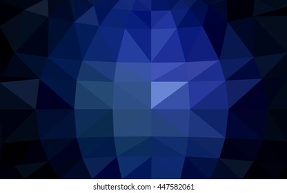 Dark blue polygonal illustration, which consist of triangles. Triangular design for your business. Creative geometric background in Origami style with gradient.