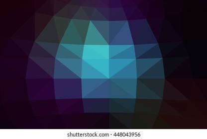 Dark blue polygonal illustration, which consist of triangles. Triangular design for your business. Creative geometric background in Origami style with gradient.