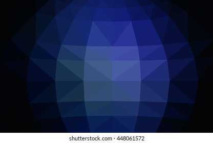 Dark blue polygonal illustration, which consist of triangles. Triangular design for your business. Creative geometric background in Origami style with gradient.