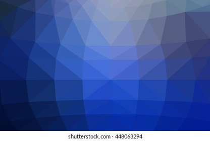 Dark blue polygonal illustration, which consist of triangles. Triangular design for your business. Creative geometric background in Origami style with gradient.