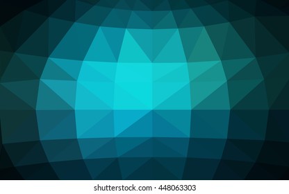 Dark blue polygonal illustration, which consist of triangles. Triangular design for your business. Creative geometric background in Origami style with gradient.