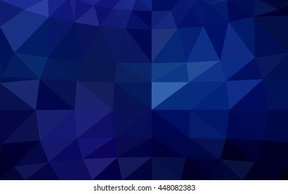 Dark blue polygonal illustration, which consist of triangles. Triangular design for your business. Creative geometric background in Origami style with gradient.
