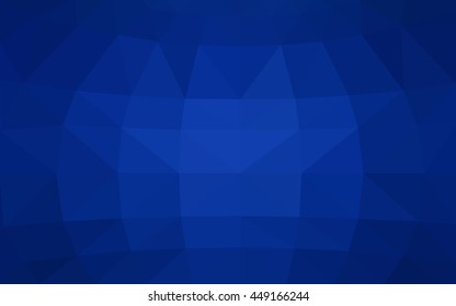 Dark blue polygonal illustration, which consist of triangles. Triangular design for your business. Creative geometric background in Origami style with gradient.