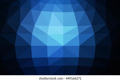 Dark blue polygonal illustration, which consist of triangles. Triangular design for your business. Creative geometric background in Origami style with gradient.