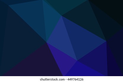 Dark blue polygonal illustration, which consist of triangles. Geometric background in Origami style with gradient. Triangular design for your business.