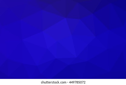 Dark blue polygonal illustration, which consist of triangles. Triangular design for your business. Creative geometric background in Origami style with gradient.