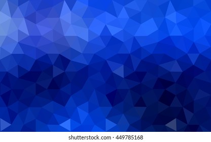 Dark blue polygonal illustration, which consist of triangles. Geometric background in Origami style with gradient. Triangular design for your business.