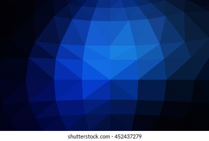 Dark blue polygonal illustration, which consist of triangles. Triangular design for your business. Creative geometric background in Origami style with gradient.