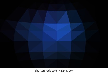 Dark blue polygonal illustration, which consist of triangles. Triangular design for your business. Creative geometric background in Origami style with gradient.