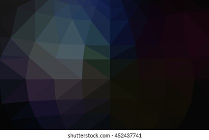 Dark blue polygonal illustration, which consist of triangles. Triangular design for your business. Creative geometric background in Origami style with gradient.