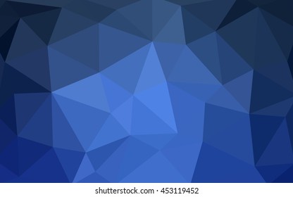 Dark blue polygonal illustration, which consist of triangles. Triangular design for your business. Creative geometric background in Origami style with gradient.