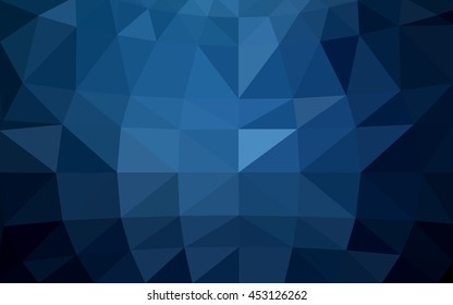 Dark blue polygonal illustration, which consist of triangles. Triangular design for your business. Creative geometric background in Origami style with gradient.