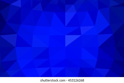 Dark blue polygonal illustration, which consist of triangles. Triangular design for your business. Creative geometric background in Origami style with gradient.