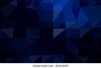 Dark blue polygonal illustration, which consist of triangles. Triangular design for your business. Creative geometric background in Origami style with gradient.