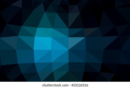 Dark blue polygonal illustration, which consist of triangles. Triangular design for your business. Creative geometric background in Origami style with gradient.