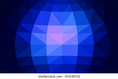 Dark blue polygonal illustration, which consist of triangles. Triangular design for your business. Creative geometric background in Origami style with gradient.