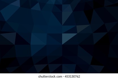 Dark blue polygonal illustration, which consist of triangles. Triangular design for your business. Creative geometric background in Origami style with gradient.