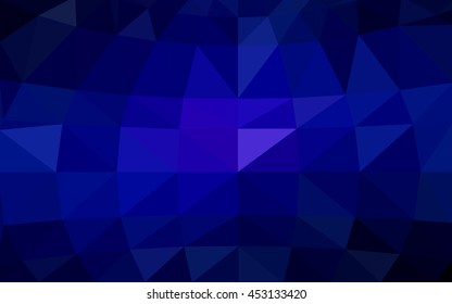 Dark blue polygonal illustration, which consist of triangles. Triangular design for your business. Creative geometric background in Origami style with gradient.