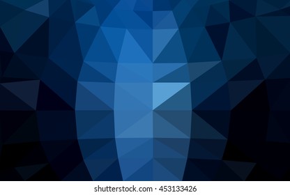 Dark blue polygonal illustration, which consist of triangles. Triangular design for your business. Creative geometric background in Origami style with gradient.
