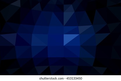 Dark blue polygonal illustration, which consist of triangles. Triangular design for your business. Creative geometric background in Origami style with gradient.