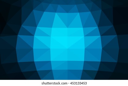 Dark blue polygonal illustration, which consist of triangles. Triangular design for your business. Creative geometric background in Origami style with gradient.