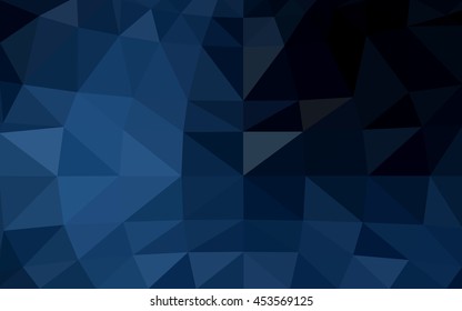 Dark blue polygonal illustration, which consist of triangles. Triangular design for your business. Creative geometric background in Origami style with gradient.