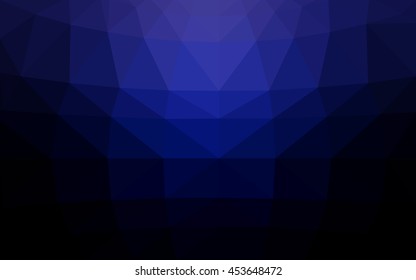 Dark blue polygonal illustration, which consist of triangles. Triangular design for your business. Creative geometric background in Origami style with gradient.