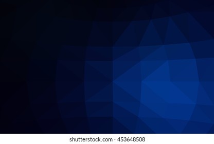 Dark blue polygonal illustration, which consist of triangles. Triangular design for your business. Creative geometric background in Origami style with gradient.