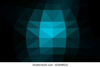 Dark blue polygonal illustration, which consist of triangles. Triangular design for your business. Creative geometric background in Origami style with gradient.