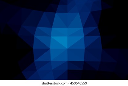 Dark blue polygonal illustration, which consist of triangles. Triangular design for your business. Creative geometric background in Origami style with gradient.