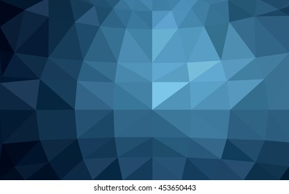 Dark blue polygonal illustration, which consist of triangles. Triangular design for your business. Creative geometric background in Origami style with gradient.