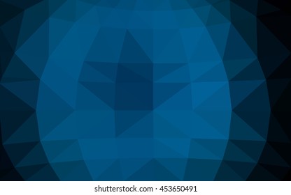 Dark blue polygonal illustration, which consist of triangles. Triangular design for your business. Creative geometric background in Origami style with gradient.
