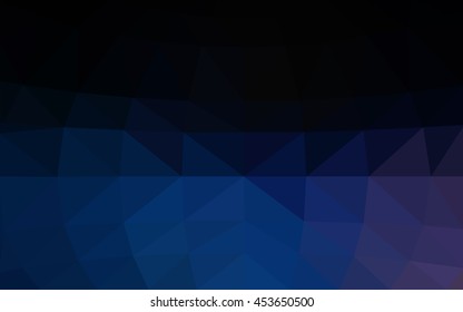 Dark blue polygonal illustration, which consist of triangles. Triangular design for your business. Creative geometric background in Origami style with gradient.
