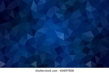 Dark blue polygonal illustration, which consist of triangles. Geometric background in Origami style with gradient. Triangular design for your business.