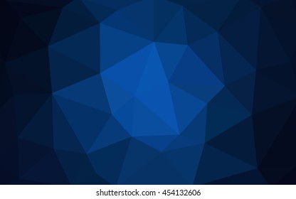 Dark blue polygonal illustration, which consist of triangles. Triangular design for your business. Creative geometric background in Origami style with gradient.