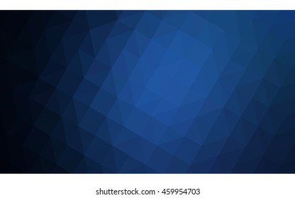 Dark blue polygonal illustration, which consist of triangles. Geometric background in Origami style with gradient. Triangular design for your business.