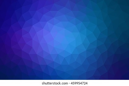 Dark blue polygonal illustration, which consist of triangles. Geometric background in Origami style with gradient. Triangular design for your business.