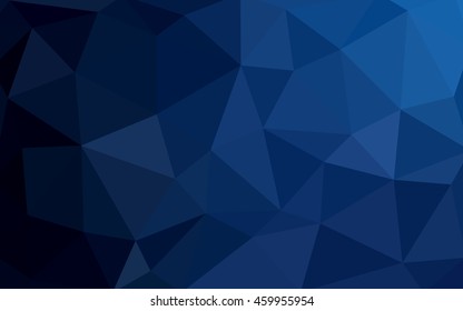 Dark blue polygonal illustration, which consist of triangles. Triangular design for your business. Creative geometric background in Origami style with gradient.