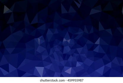Dark blue polygonal illustration, which consist of triangles. Geometric background in Origami style with gradient. Triangular design for your business.