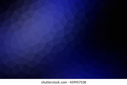 Dark blue polygonal illustration, which consist of triangles. Geometric background in Origami style with gradient. Triangular design for your business.