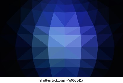 Dark blue polygonal illustration, which consist of triangles. Triangular design for your business. Creative geometric background in Origami style with gradient.