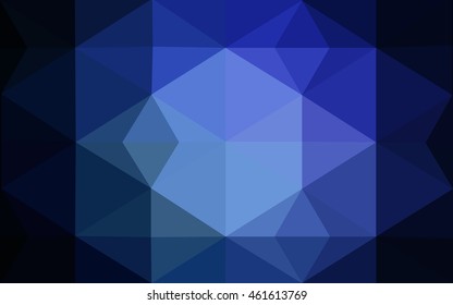Dark blue polygonal illustration, which consist of triangles. Geometric background in Origami style with gradient. Triangular design for your business.