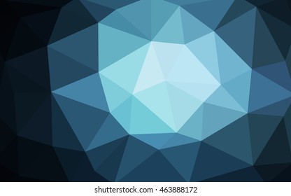 Dark blue polygonal illustration, which consist of triangles. Triangular design for your business. Creative geometric background in Origami style with gradient.