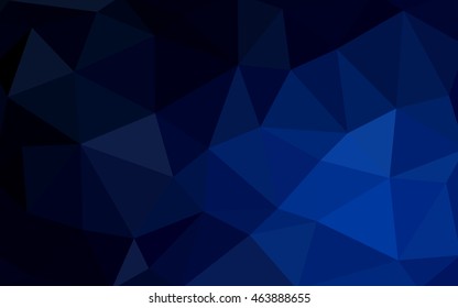 Dark blue polygonal illustration, which consist of triangles. Triangular design for your business. Creative geometric background in Origami style with gradient.