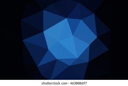 Dark blue polygonal illustration, which consist of triangles. Triangular design for your business. Creative geometric background in Origami style with gradient.